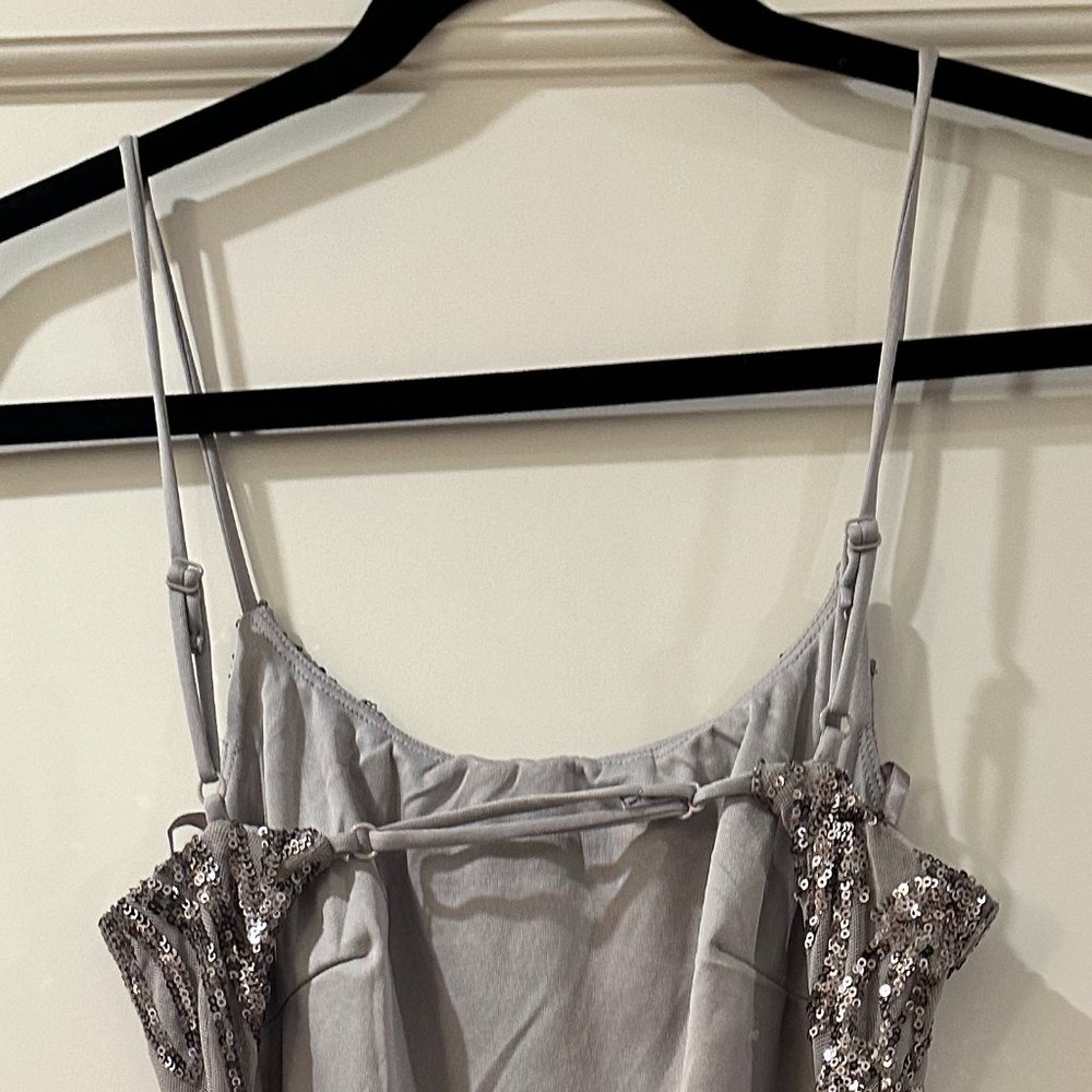 Silver Sparkly Fully Lined Mini With Spaghetti St… - image 5